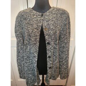 Vitange 90s Gray Salt/Pepper Boucle Lady Jacket Alfred Dunner 14 Old Money Twee